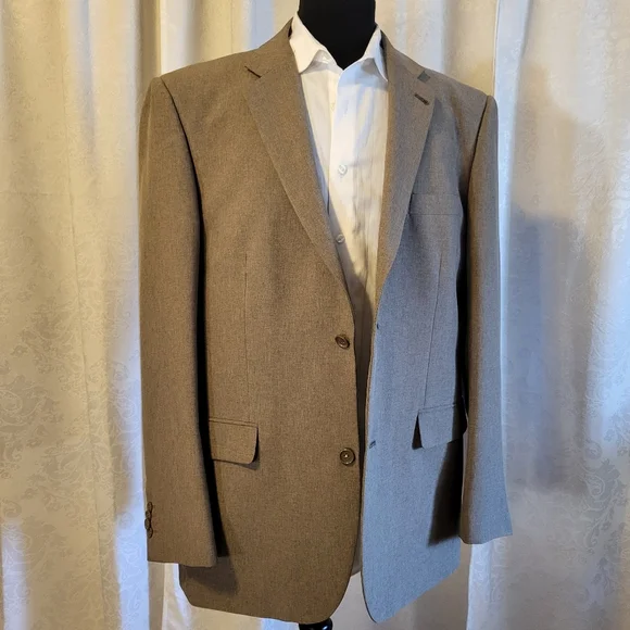 TAZIO ITALY Men's Wool Blazer, Sport Coat, Size 46R, Tan, Classic